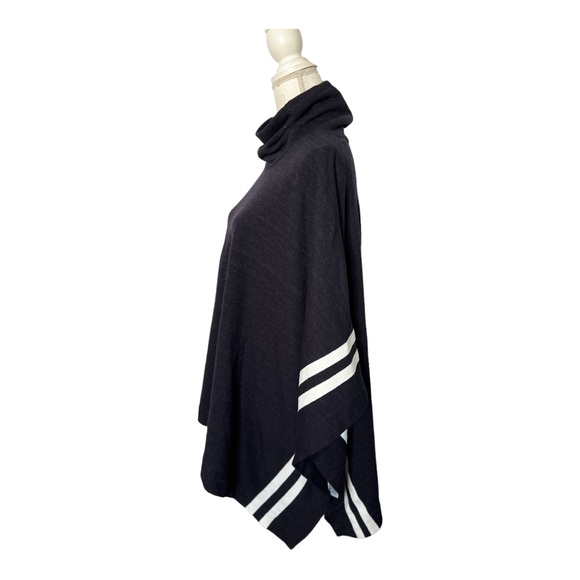 SUNDRY Anthropologie Women's  Cowl Neck Striped Poncho ONE SIZE NWOT - Picture 5 of 11